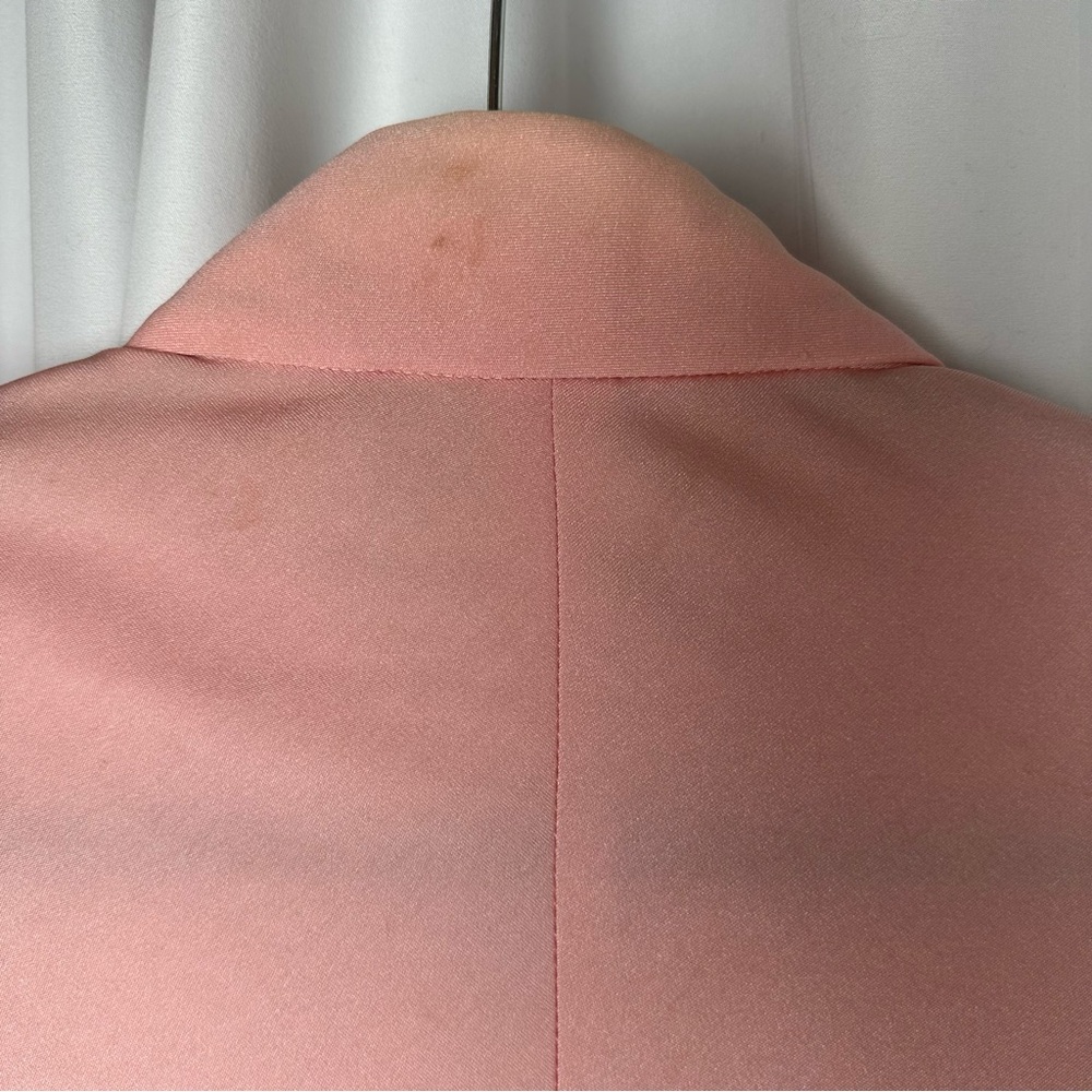 Vintage Pink Peignoir Boudoir Bedroom Jacket w/ Ostrich Feather Trim - Picture 9 of 9